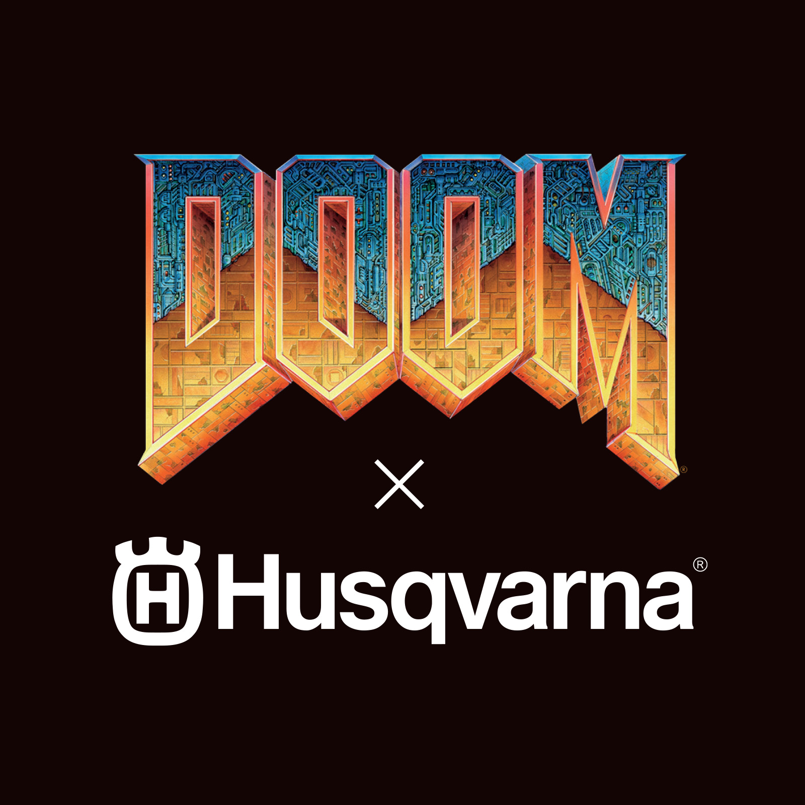 DOOM x Husqvarna logo lockup