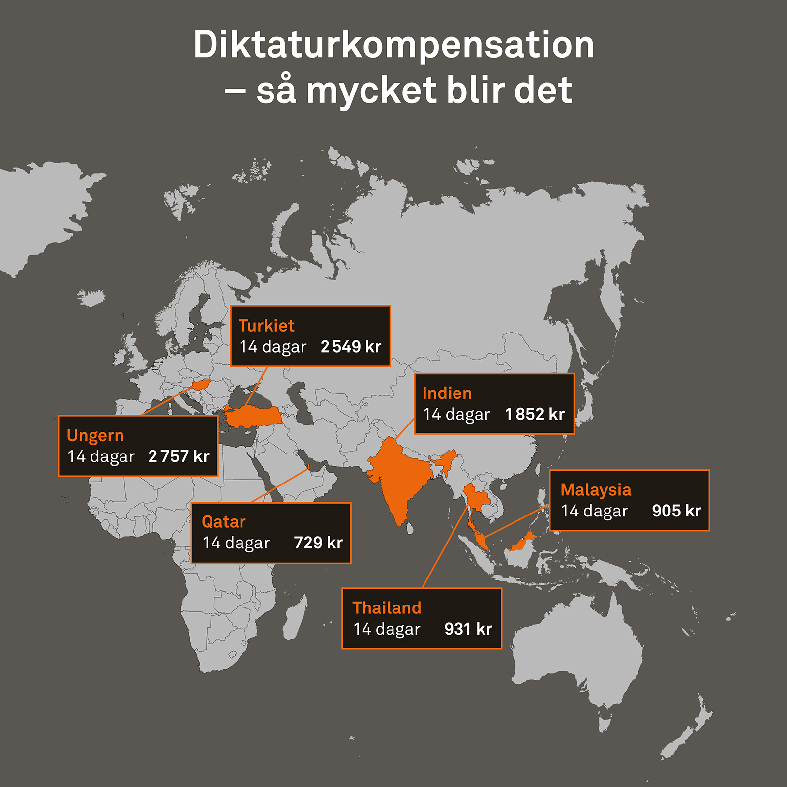 Map showing dictatorship compensation amounts per country