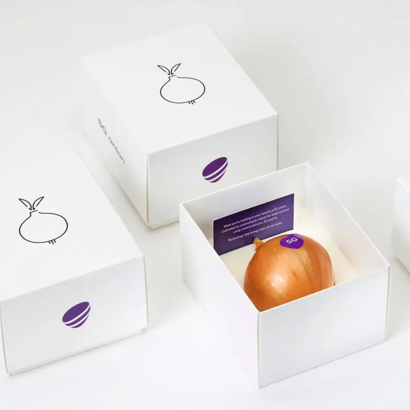 5G onion in exclusive white packaging